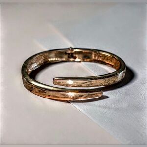 Sculpted Gold-Tone Open Cuff Bracelet